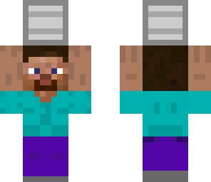 steve holding iron block