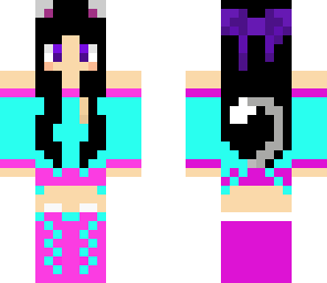 blue and pink neko