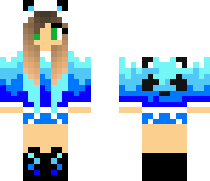blue ombre panda hoodie girl
