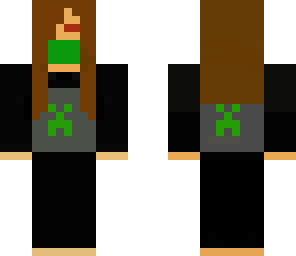 girl herobrine wearing creeper shirt