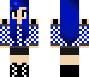 blue check girl