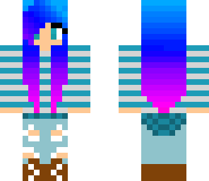 cute fall skin with blue hair