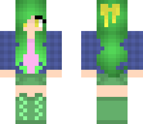 cute green an blue plaid girl