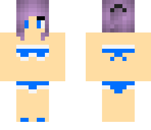 blue and white bikini