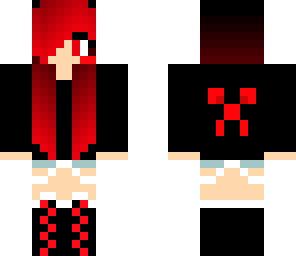 red and black girl