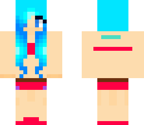blue hair swinsuit
