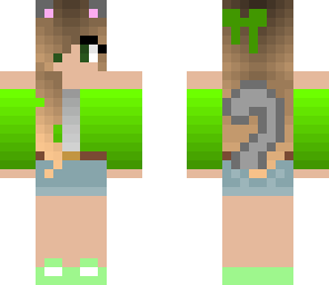 green cat girl