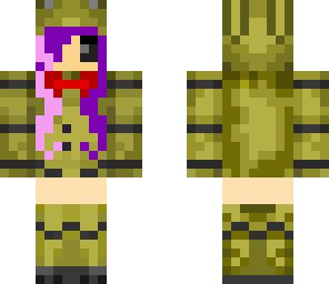 purple haired springtrap with a pink streak