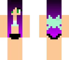 purple hair swimsuit