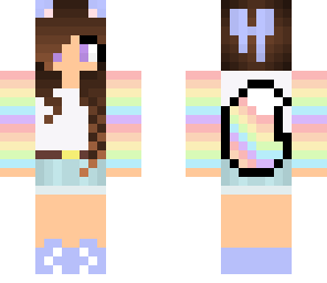 rainbow wolf tail girl