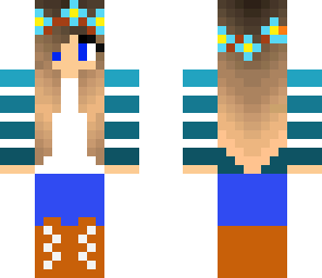 blue flower girl