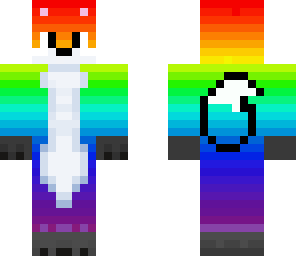 rainbow fox with 3d ears