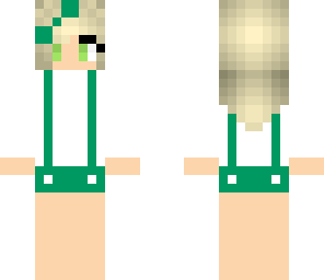 green overall girl