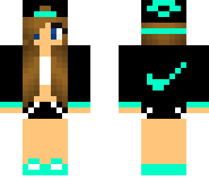 black and aqua nike girl