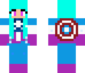 blue hair captain america girl