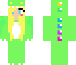 mint green blonde dino girl
