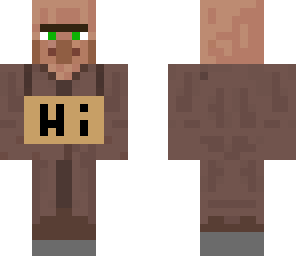 villager holding a sign
