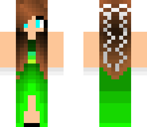 green wedding dress girl