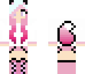pink fox girl with hoodie