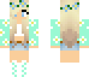 blue flower girl