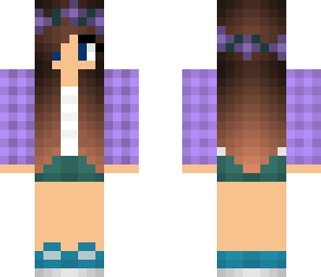 purple plaid girl