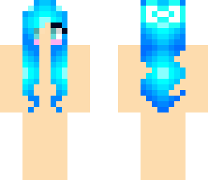 blue hair girl template