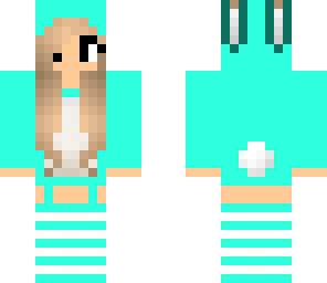 neon blue bunny girl