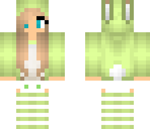 bunny girl with green hoodie
