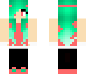 green cute girl hair