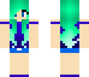 girl green and blue