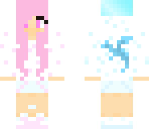 blue and pink ice dragon girl