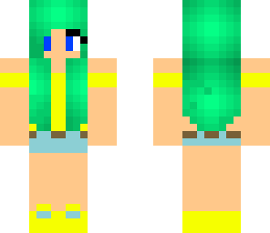 minty green hair summer girl