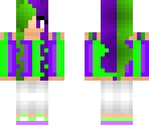 purple and green girl