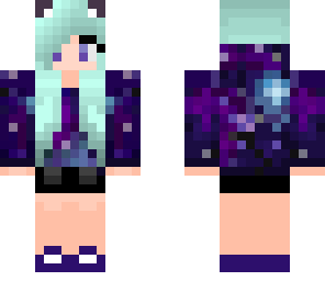 glaxay girl with blue hair