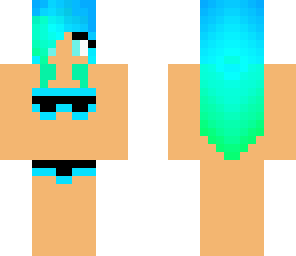 bikini blue hair girl
