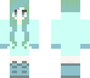 blue and green hair