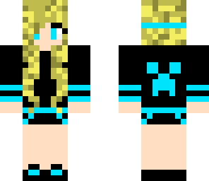 neon blue creeper girl