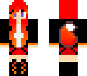 fire arctic wolf girl