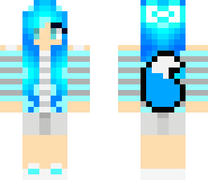 blue flamed wolf girl