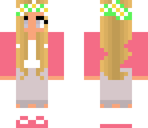 cute school girl with flower crown