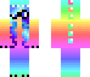 rainbow dino girl edtied