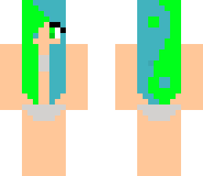 green and blue ying yang girl swimwear