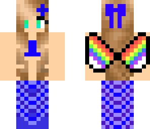 blue rainbow winged fairy mermaid