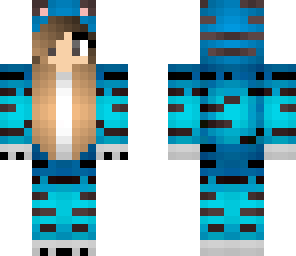 cute blue girl tiger