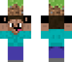 steve holding grass