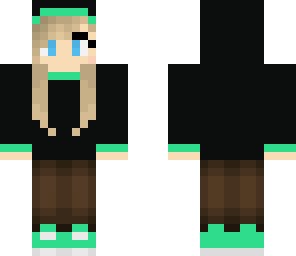 green and black hoodie girl