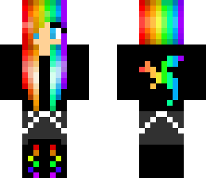 rainbow hoodie girl
