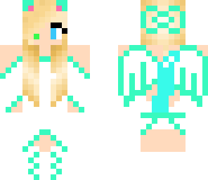 blue green angle girl cat