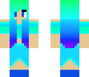 blue and green ombre girl