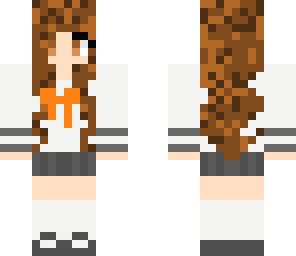 minecraft yandere school girl brown hair